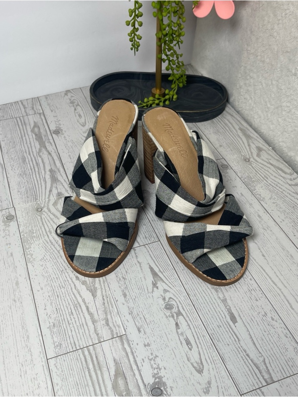Madewell: The Alexandria Mule in Gingham Check